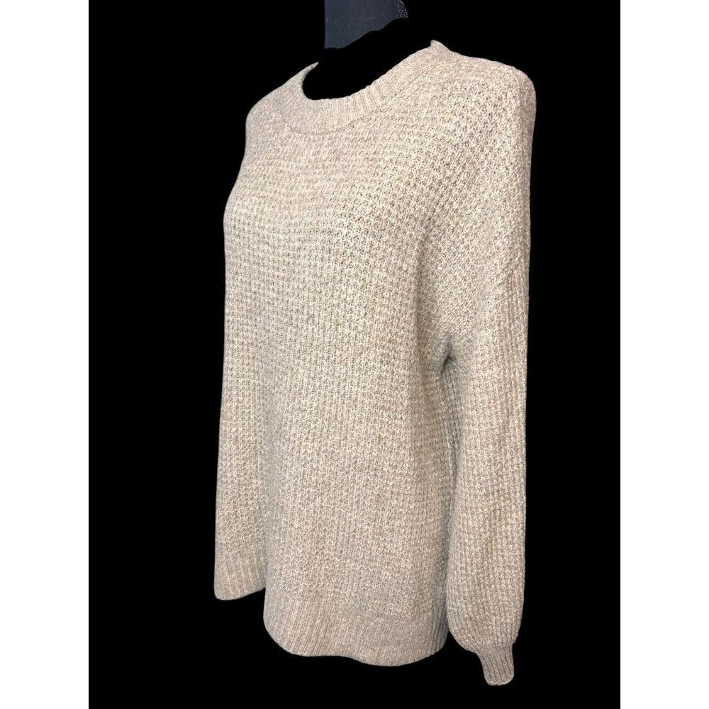 American Eagle Knit Long-Sleeve Sweater Womens Beige Womens Relaxed Fit coastal